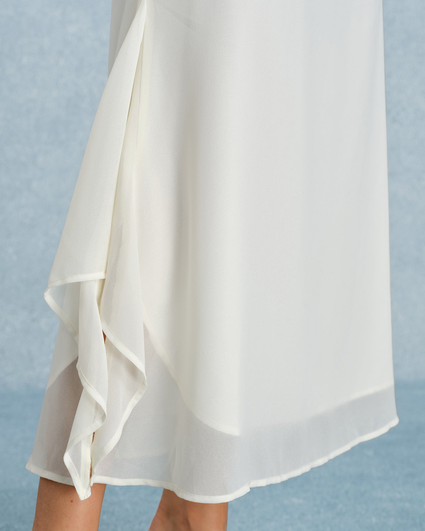 Apricot Ruffle Slip Chiffon Maxi Dress 4