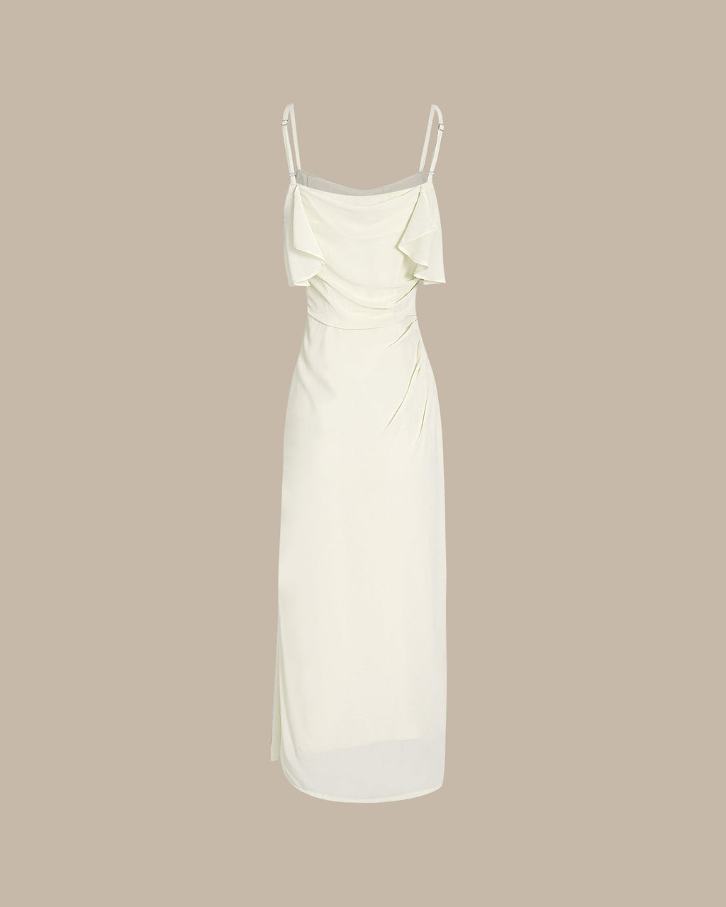 Apricot Ruffle Slip Chiffon Midi Dress 6