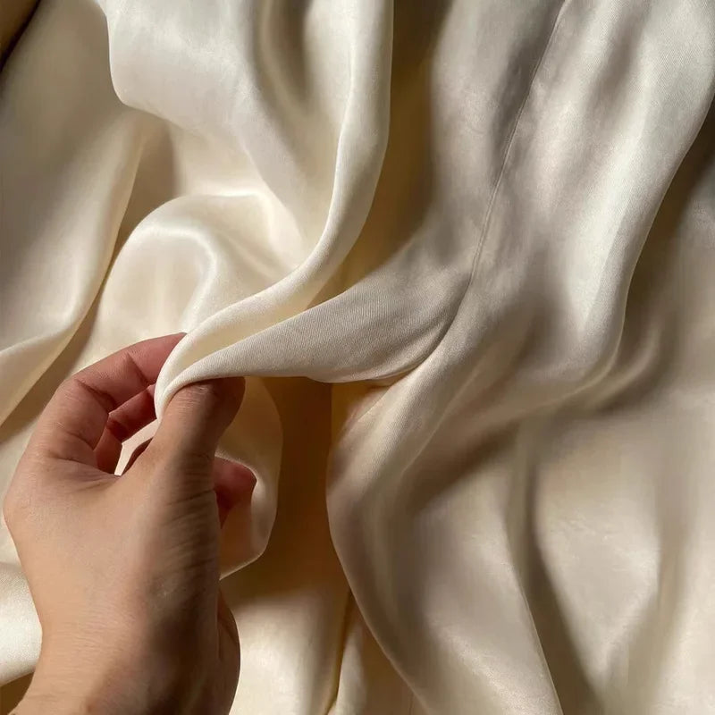 Luxurious Wide Leg Pants Copper Ammonia Silk Drapey Casual Women's Beige New 2025 Slimming High-End Feelings Trousers 3