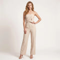 Women's Strapless Wide-Leg Jumpsuit – Elegant Backless Sleeveless One-Piece-Jumpsuit-Beige-S-Keanku