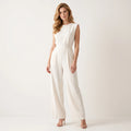 Women's Sleeveless Straight-Leg Jumpsuit – Elegant High-Waist Summer One-Piece-Jumpsuit-Beige-S-Keanku